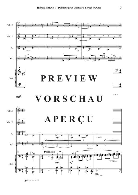 Produktgalerie: Seite 6 von 21 Quintette , , (Streicherquartett + Klavier)