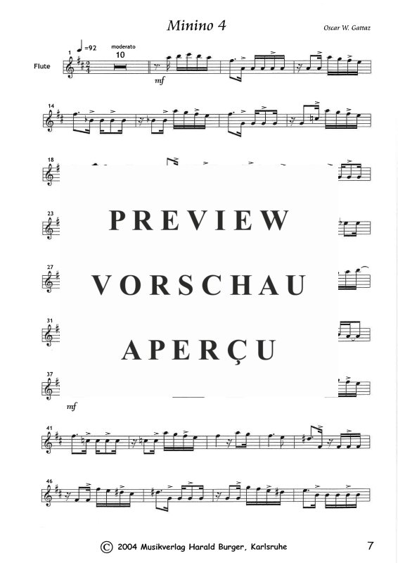gallery: Sechs Mininos für Flöte und Gitarre, , Querflöte - Einzelstimme