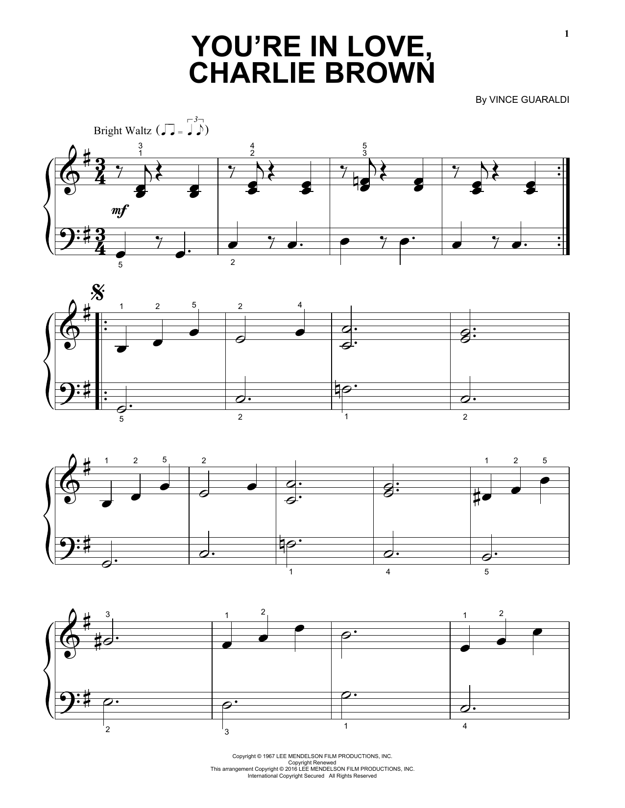 Produktgalerie: Seite 1 von 1 You're In Love, Charlie Brown, Vince Guaraldi, Klavier