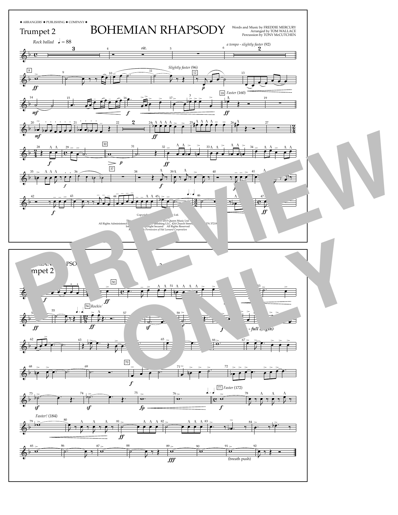 Product picture to:  Bohemian Rhapsody - Trumpet 2 - Tom Wallace