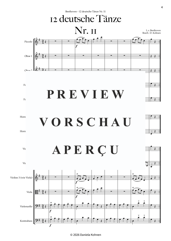 Produktgalerie: Seite 6 von 11 Deutscher Tanz Nr. 11, , Jugendkammerorchester