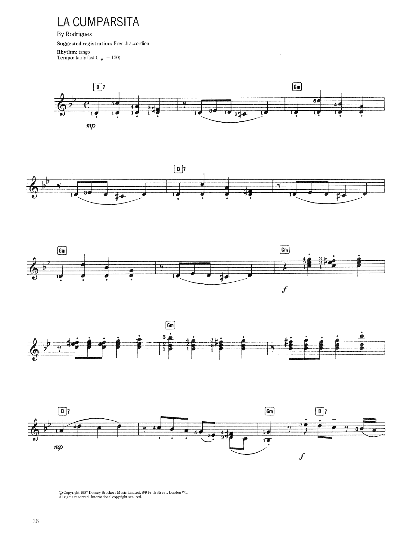 Produktgalerie: Seite 1 von 1 La Cumparsita (The Masked One), Gerardo Matos Rodriguez, Melodieinstrument