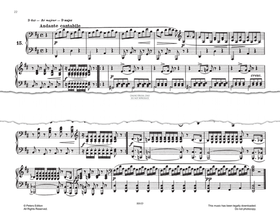 Product picture to: Andante Cantabile In D Major (No.15 from 'Melodische Übungsstücke Op.149')