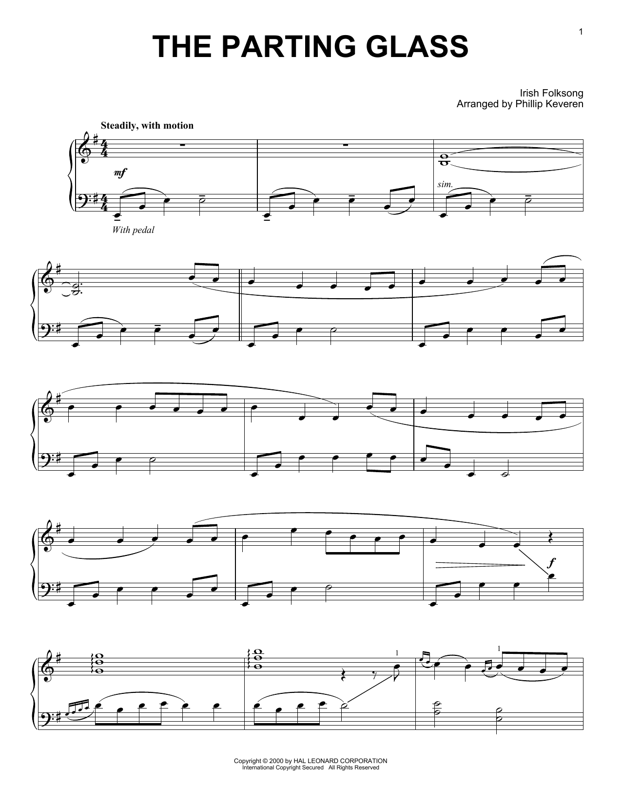 Product picture to: The Parting Glass (arr. Phillip Keveren)