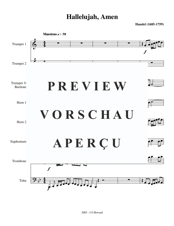 Produktgalerie: Seite 3 von 11 Hallelujah, Amen, , Brass Ensemble 8-stimmig