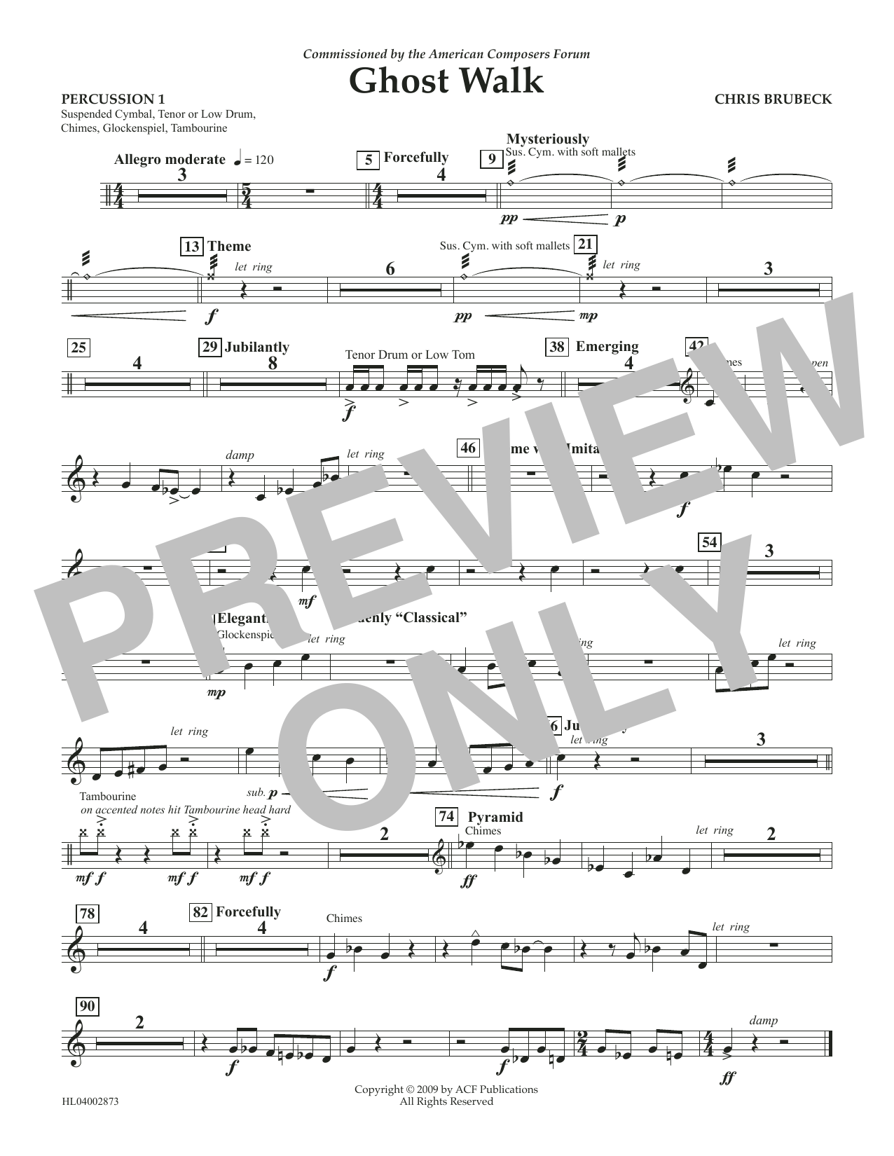 Product gallery: Page 1 of 1 Ghost Walk - Percussion 1, Chris Brubeck