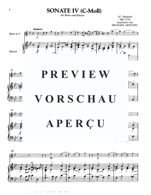 Produktgalerie: Seite 5 von 11 Sonate IV in C-Moll, , Horn in F und Klavier