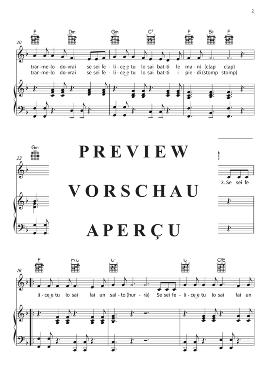 Produktgalerie: Seite 5 von 9 Se Sei Felice Tu Lo Sai, , (Gesang + Klavier, Gitarre)