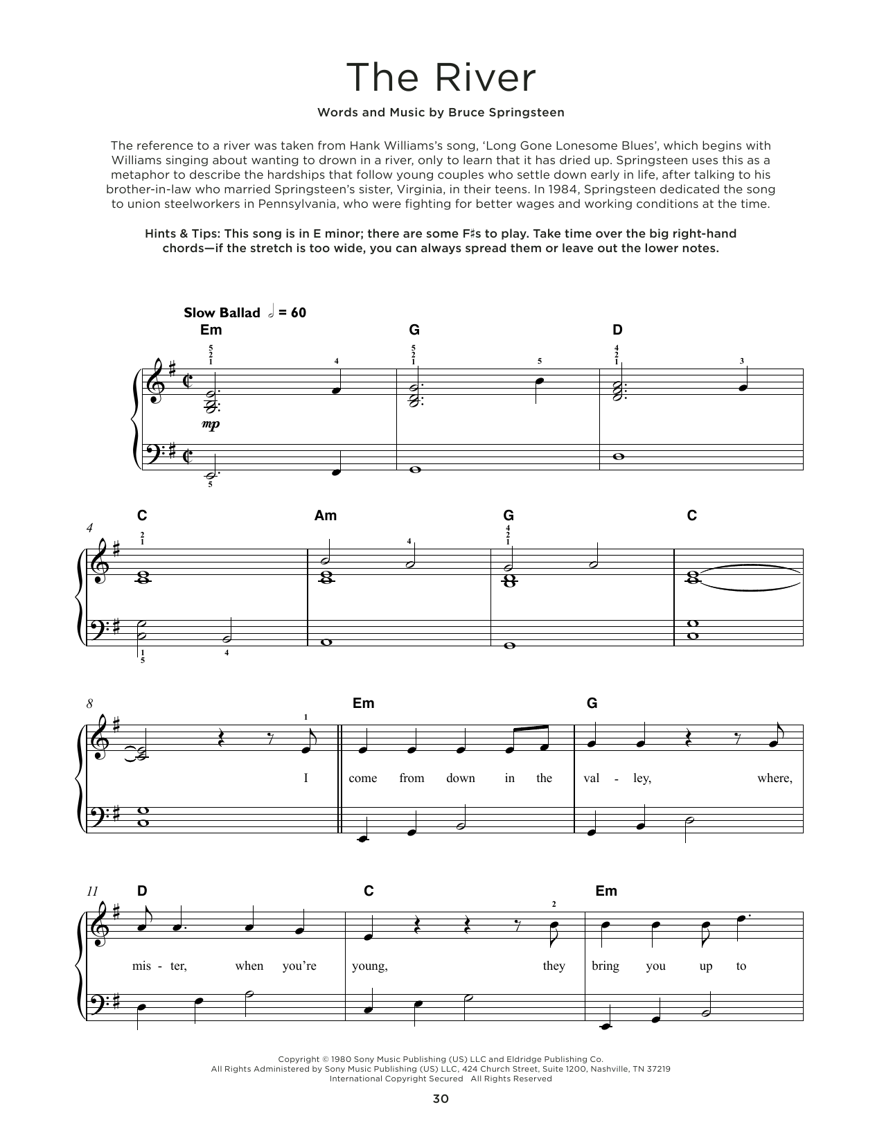 Produktgalerie: Seite 1 von 1 The River, Bruce Springsteen, Klavier