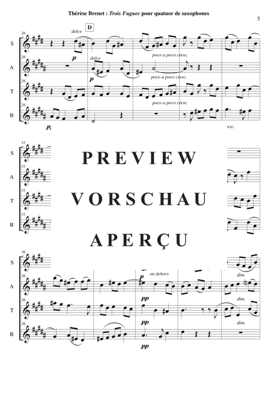 Product gallery: Page 6 of 21 Drei Fugen , , (Saxophone Quartet SATB)