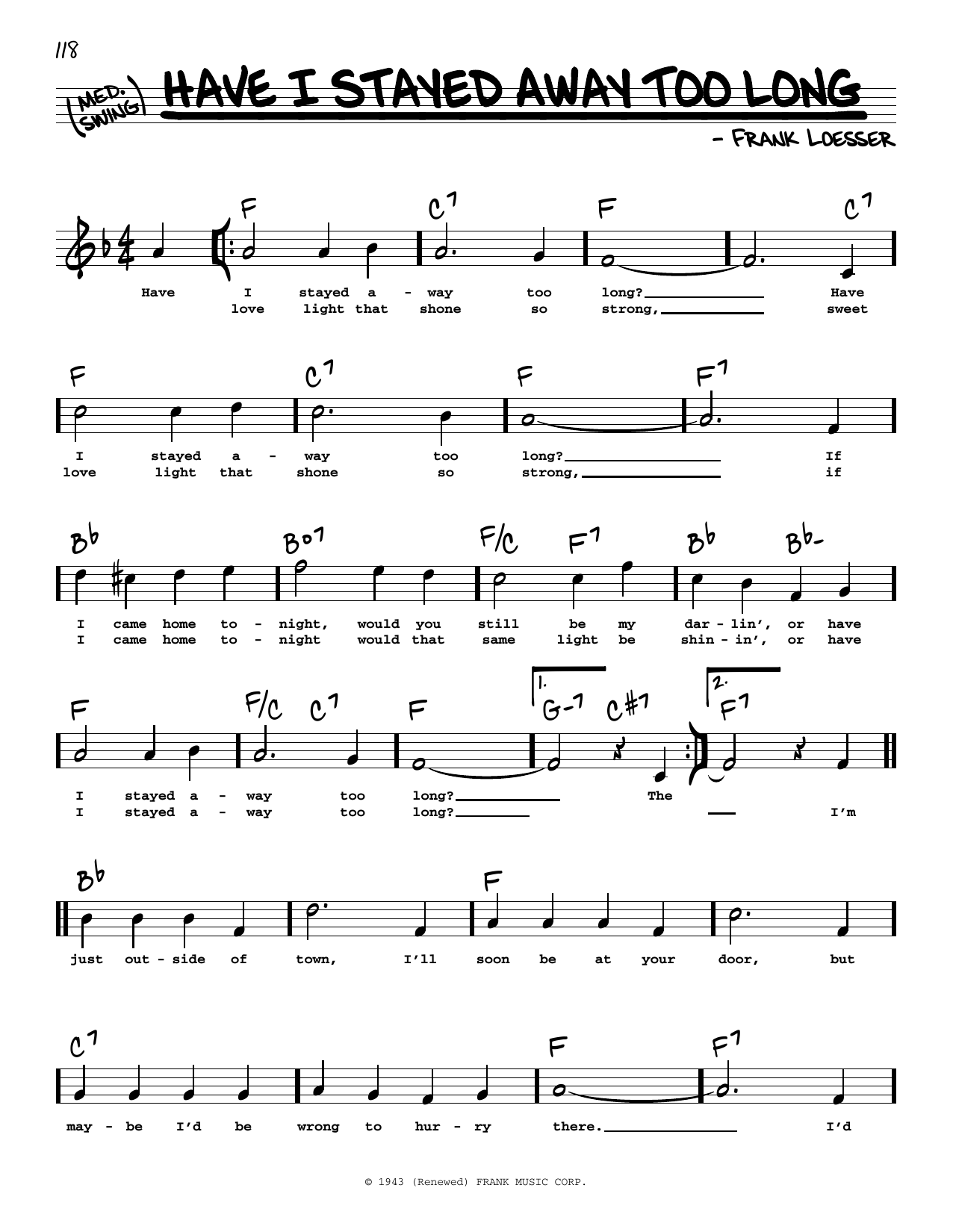 Produktbild zu: Have I Stayed Away Too Long (High Voice)