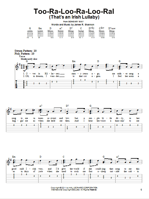 Product picture to: Too-Ra-Loo-Ra-Loo-Ral (That's An Irish Lullaby)