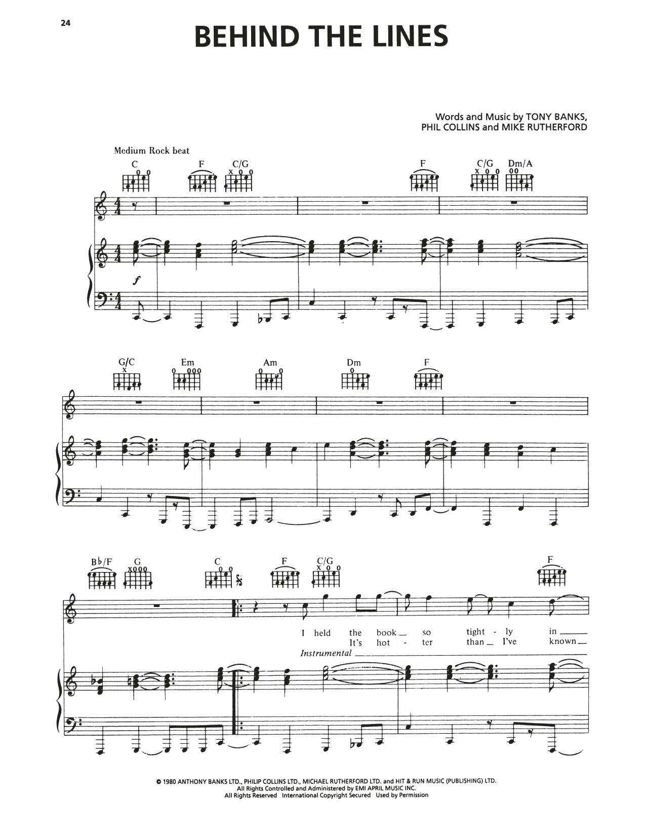 Produktgalerie: Seite 1 von 1 Behind The Lines, Genesis, Gesang, Gitarre, Klavier