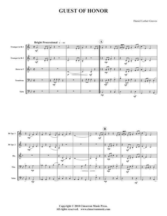 Product gallery: Page 1 of 16 Guest of Honor , , (Brass Quintet)