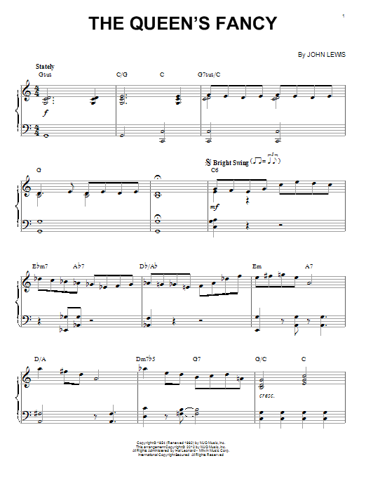 Product gallery: Page 1 of 1 The Queen's Fancy (arr. Brent Edstrom), Modern Jazz Quartet