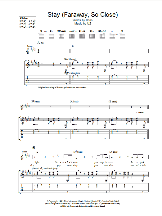 Product gallery: Page 1 of 1 Stay (Faraway, So Close), U2