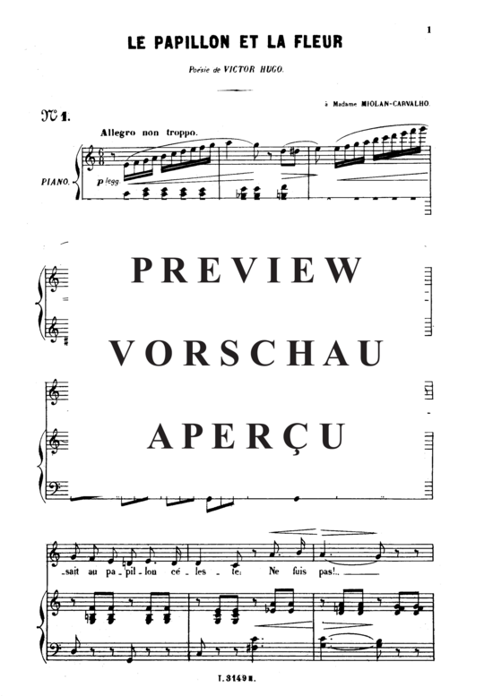 gallery: Le papillon et la fleur Op.1 No.1 , , (Gesang mittel + Klavier)