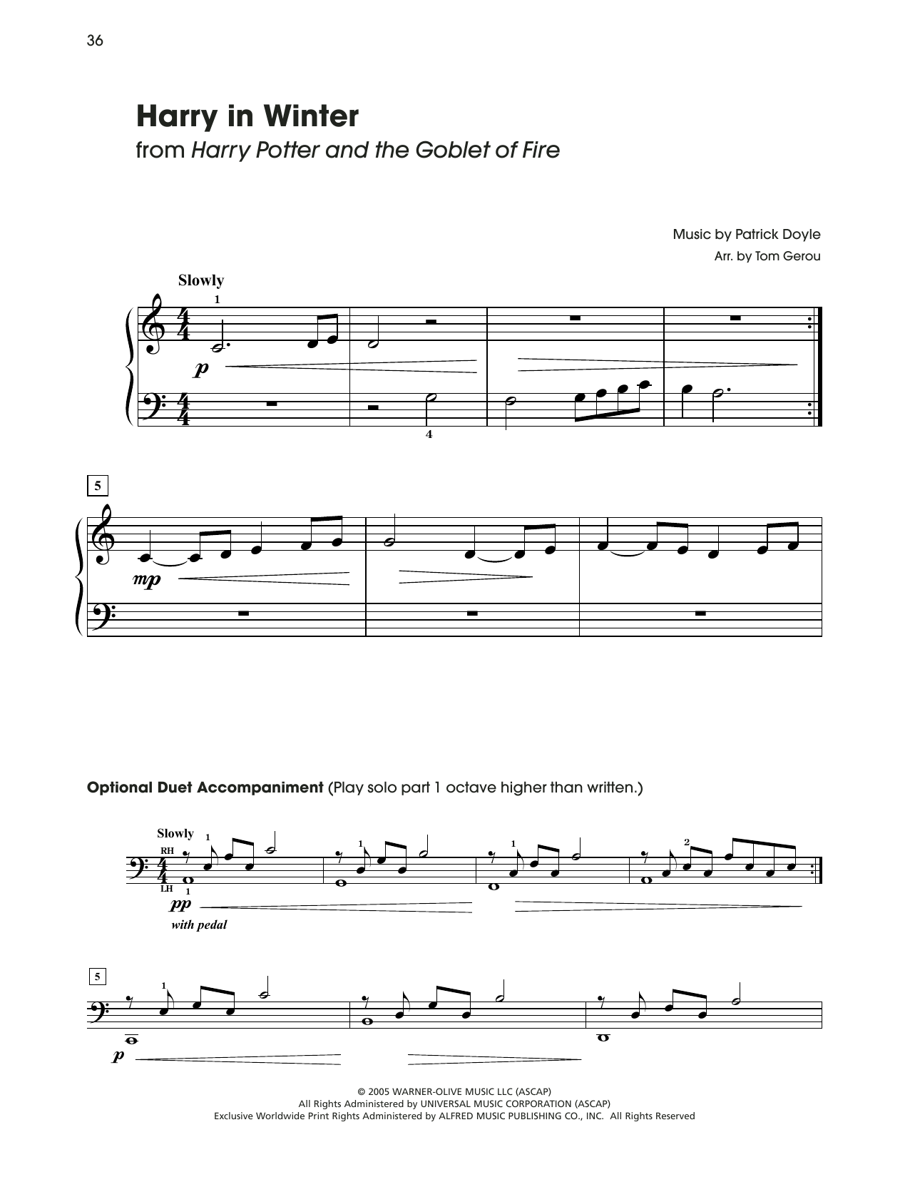 Product gallery: Page 1 of 1 Harry In Winter (from Harry Potter) (arr. Tom Gerou), Patrick Doyle