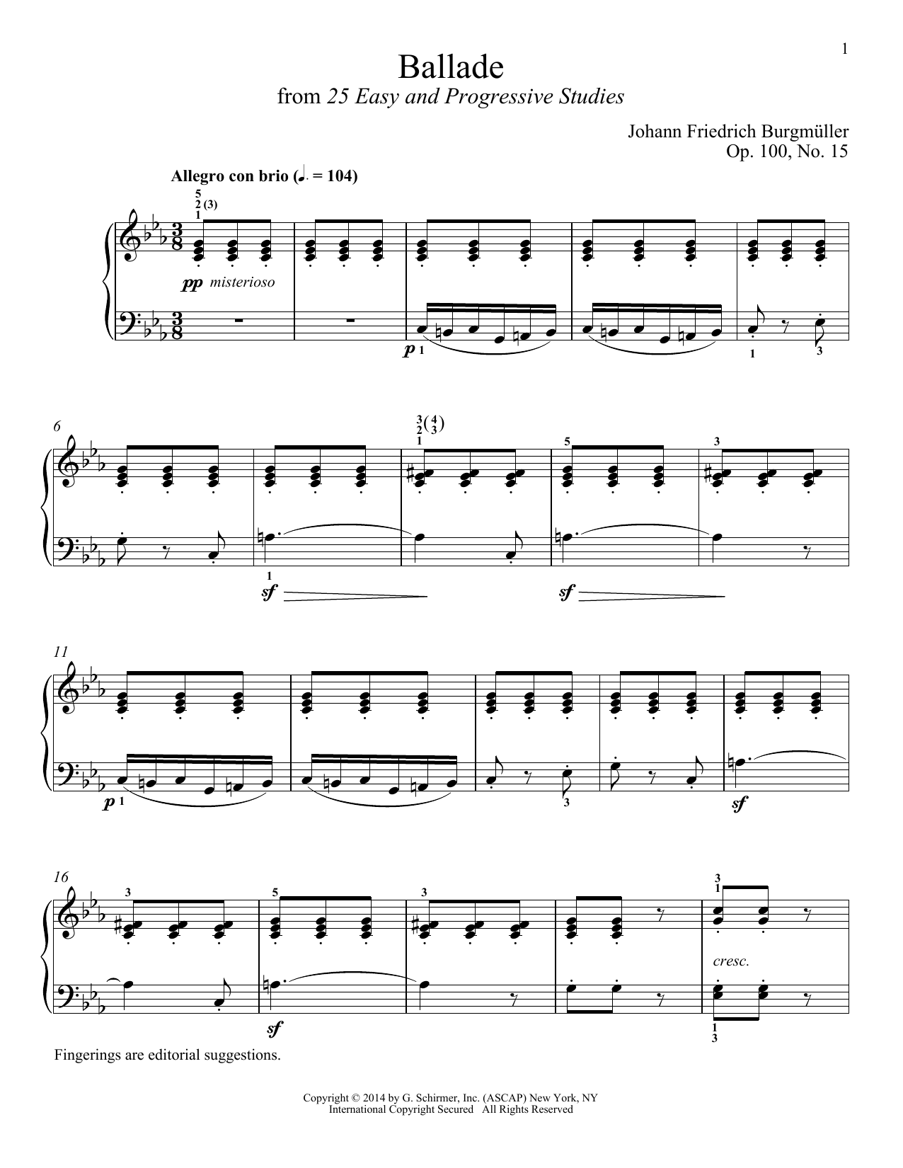 Product gallery: Page 1 of 1 Ballade, Op. 100, No. 15, Johann Friedrich Burgmuller