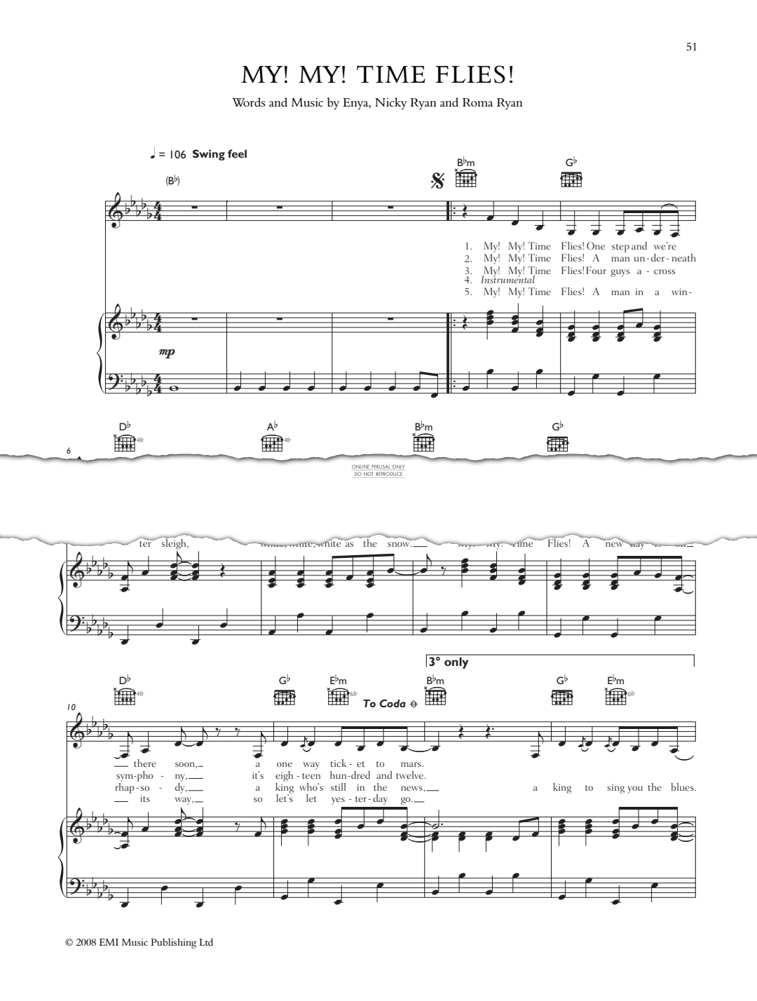Produktgalerie: Seite 1 von 1 My! My! Time Flies!, Enya, Gesang, Gitarre, Klavier