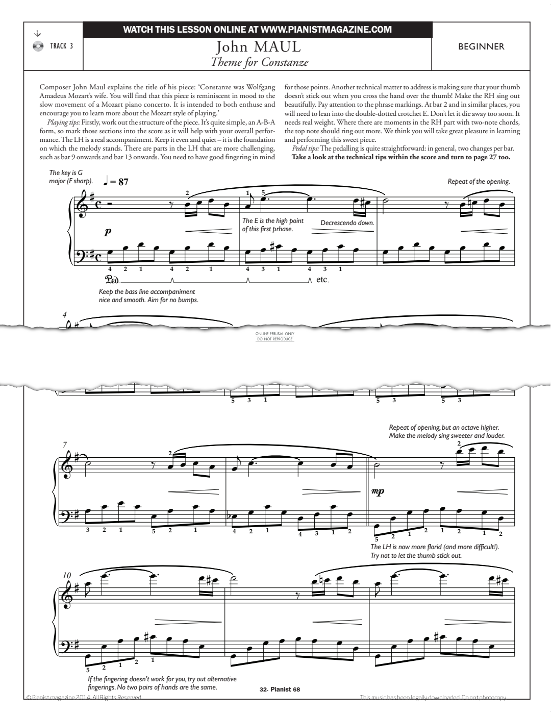 gallery: Theme for Constanze, John Maul, Klavier