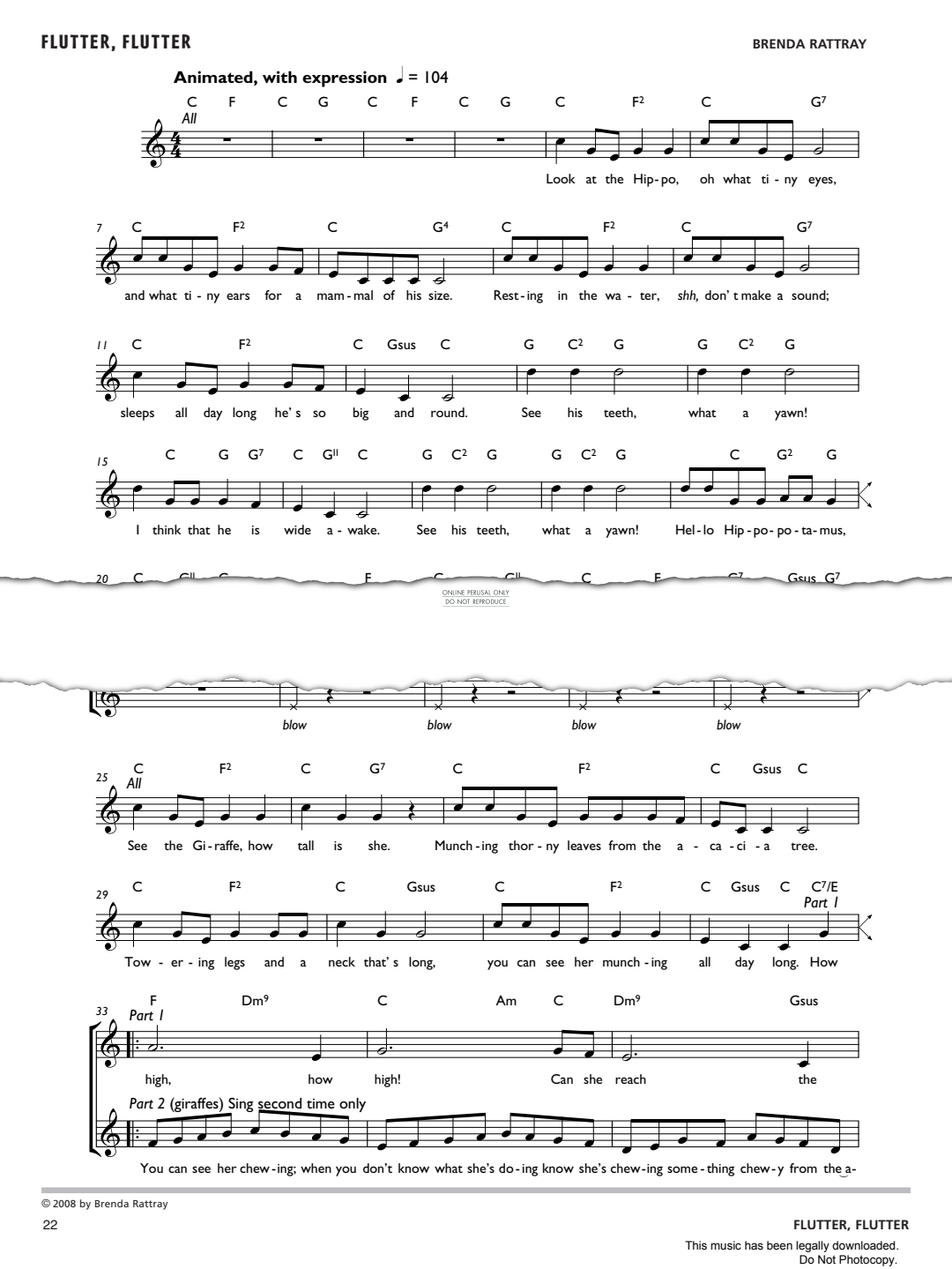Flutter, Flutter - sheet music by Brenda Rattray - fbd-1562 | notendownload