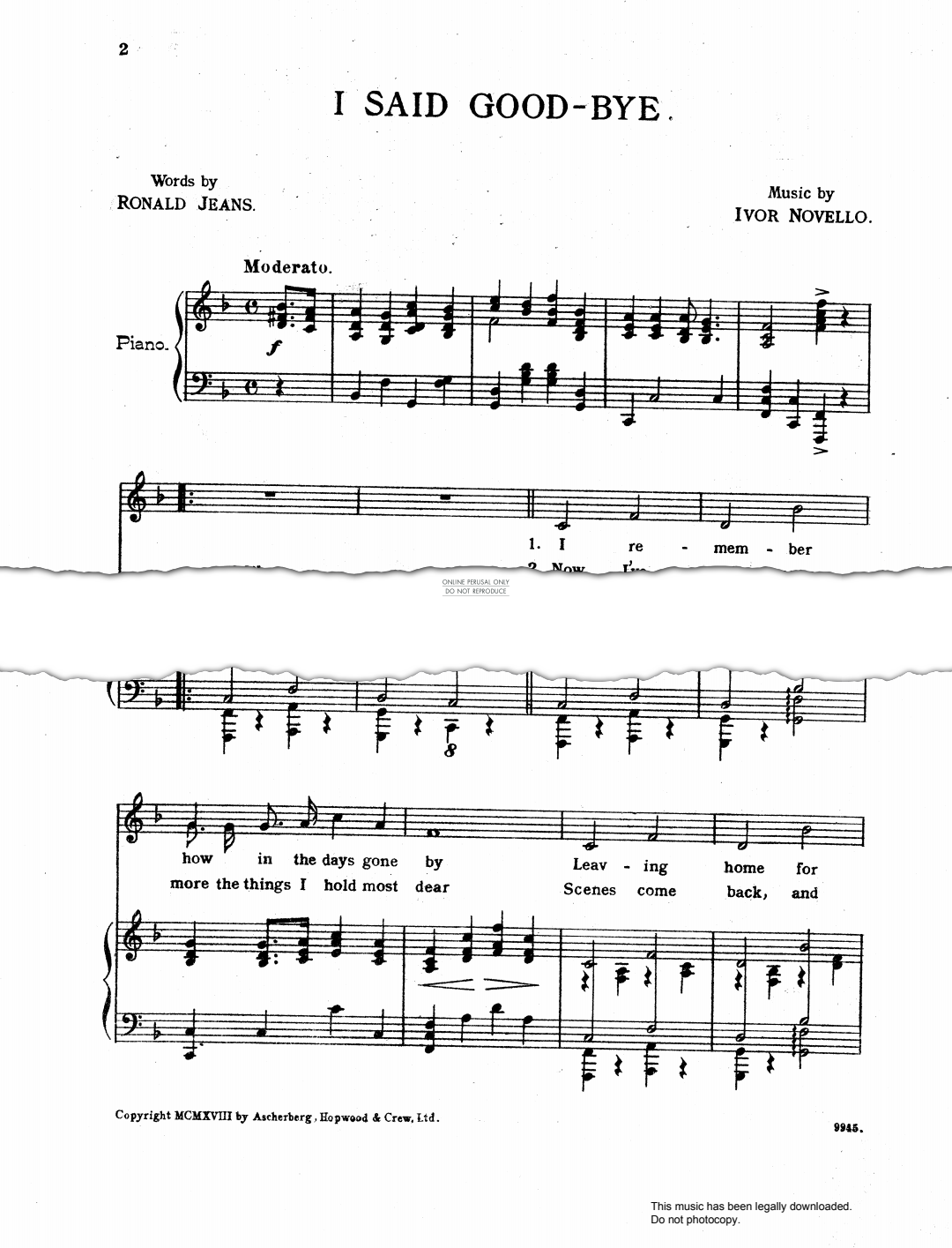 Produktbild zu: I Said Good Bye (from 'Tabs')