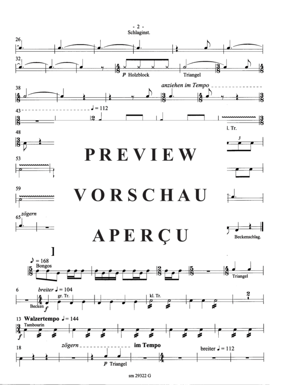 Product gallery: Page 3 of 4 Narrenleben , , (Suite for trumpet + ensemble) Percussion