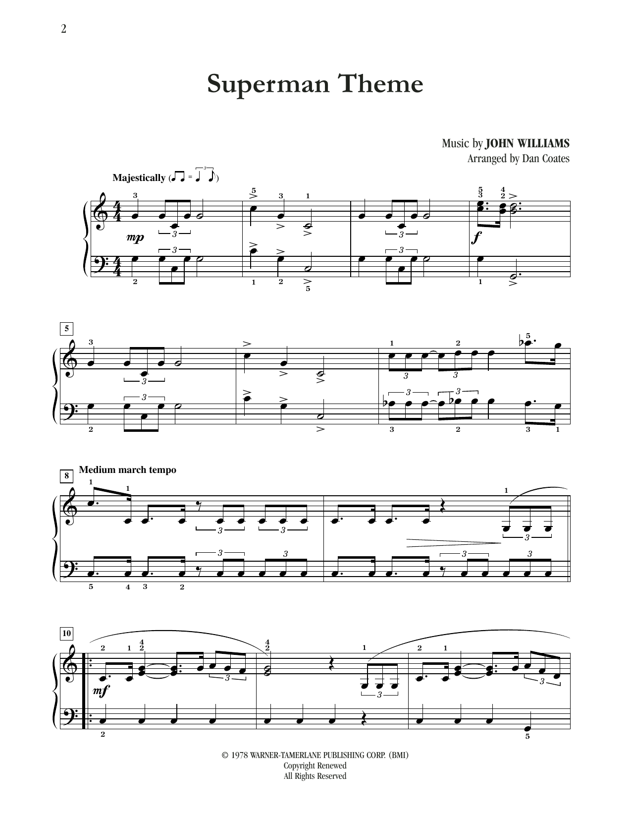 Product picture to: Theme From "Superman" (arr. Dan Coates)