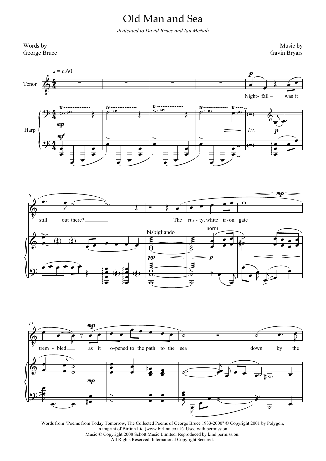 Produktbild zu: Old Man and Sea (for tenor and harp)