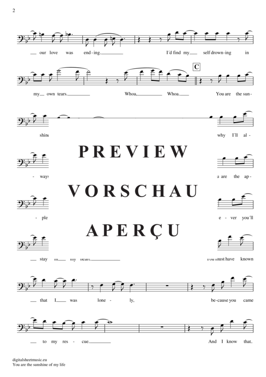 Produktgalerie: Seite 3 von 4 You are the sunshine of my life , Wonder, Stevie, (Violon-Cello)