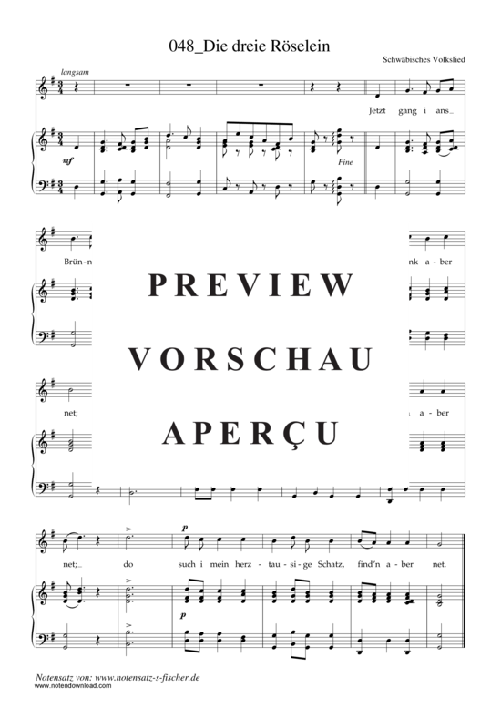 Produktgalerie: Seite 2 von 3 Die dreie Röselein , , Klavier und Gesang