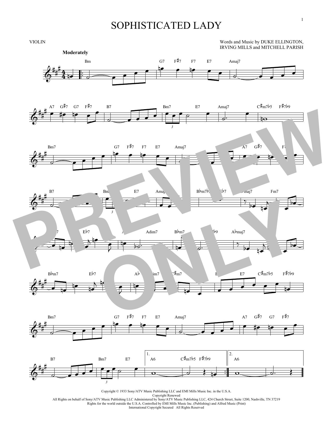 Product gallery: Page 1 of 1 Sophisticated Lady, Duke Ellington