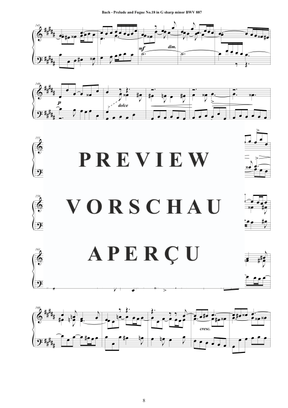 Product gallery: Page 9 of 10 Präludium und Fuge Nr. 18 in Gis-Moll BWV 887, , Solo Piano