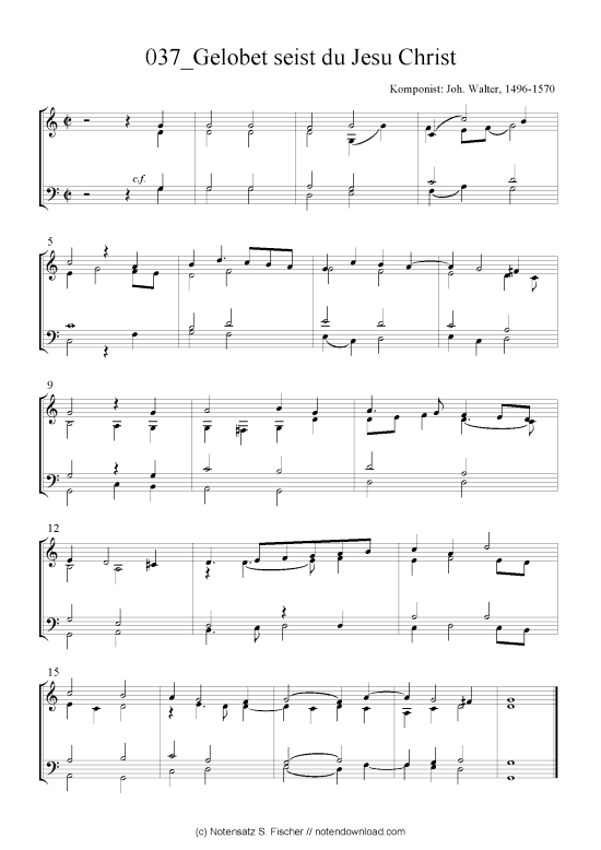 Product picture to: Gelobet seist du Jesu Christ Joh. Walter, 1496-1570