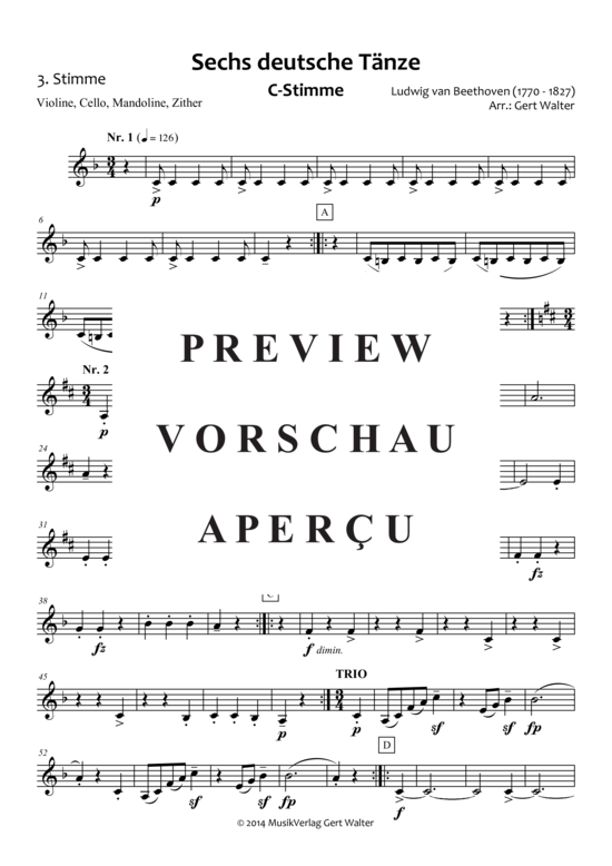 Produktgalerie: Seite 16 von 21 Sechs deutsche Tänze , , (Quintett flexible Besetzung)