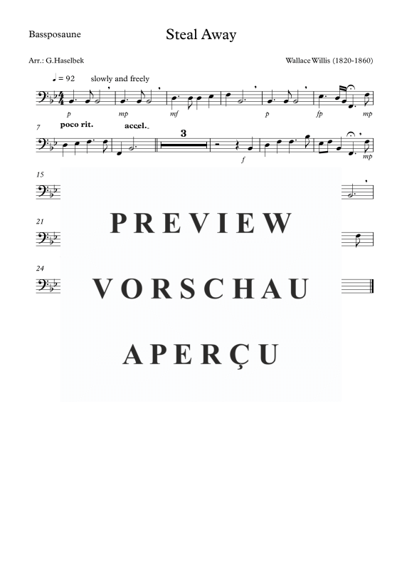 Produktgalerie: Seite 7 von 7 Steal Away, , (Posaunen Quartett)