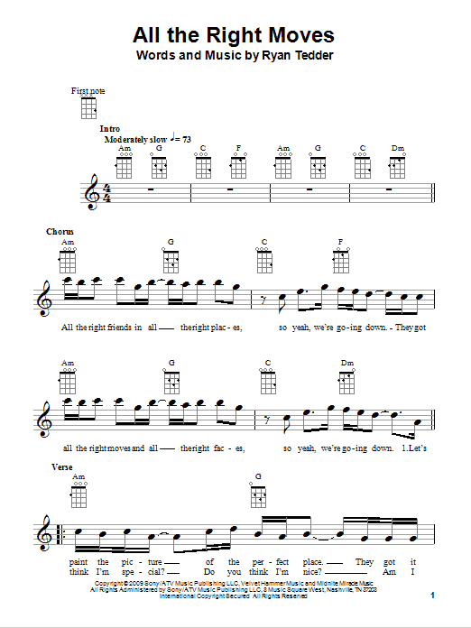 Product gallery: Page 1 of 1 All The Right Moves, OneRepublic