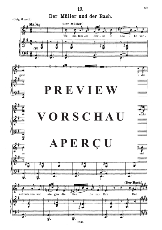 Product gallery: Page 2 of 4 Der Müller und der Bach, D.795-19 (Die Schöne Müllerin), , Medium Voice and Piano