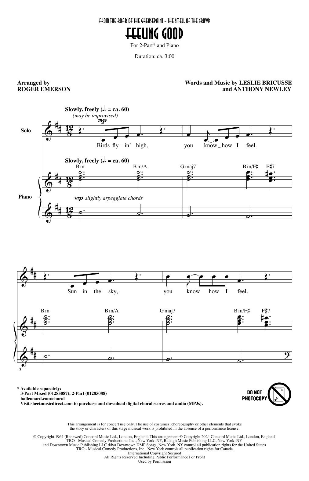 Product picture to: Feeling Good (arr. Roger Emerson)