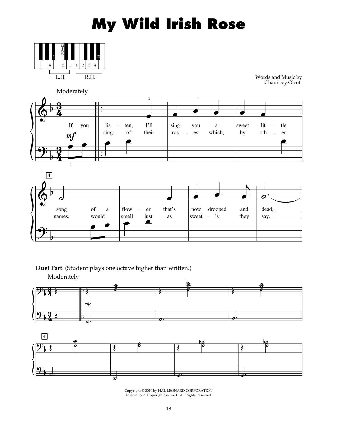Produktgalerie: Seite 1 von 1 My Wild Irish Rose, Chauncey Olcott, Klavier