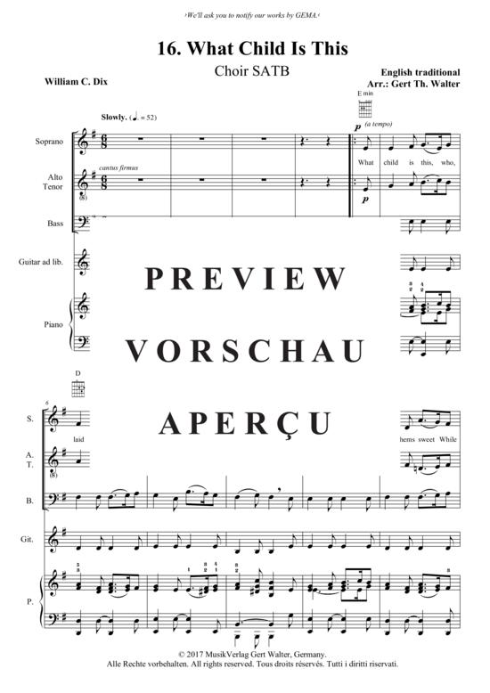 Produktgalerie: Seite 2 von 3 What Child Is This , , (Gemischter Chor, Gitarre + Klavier)