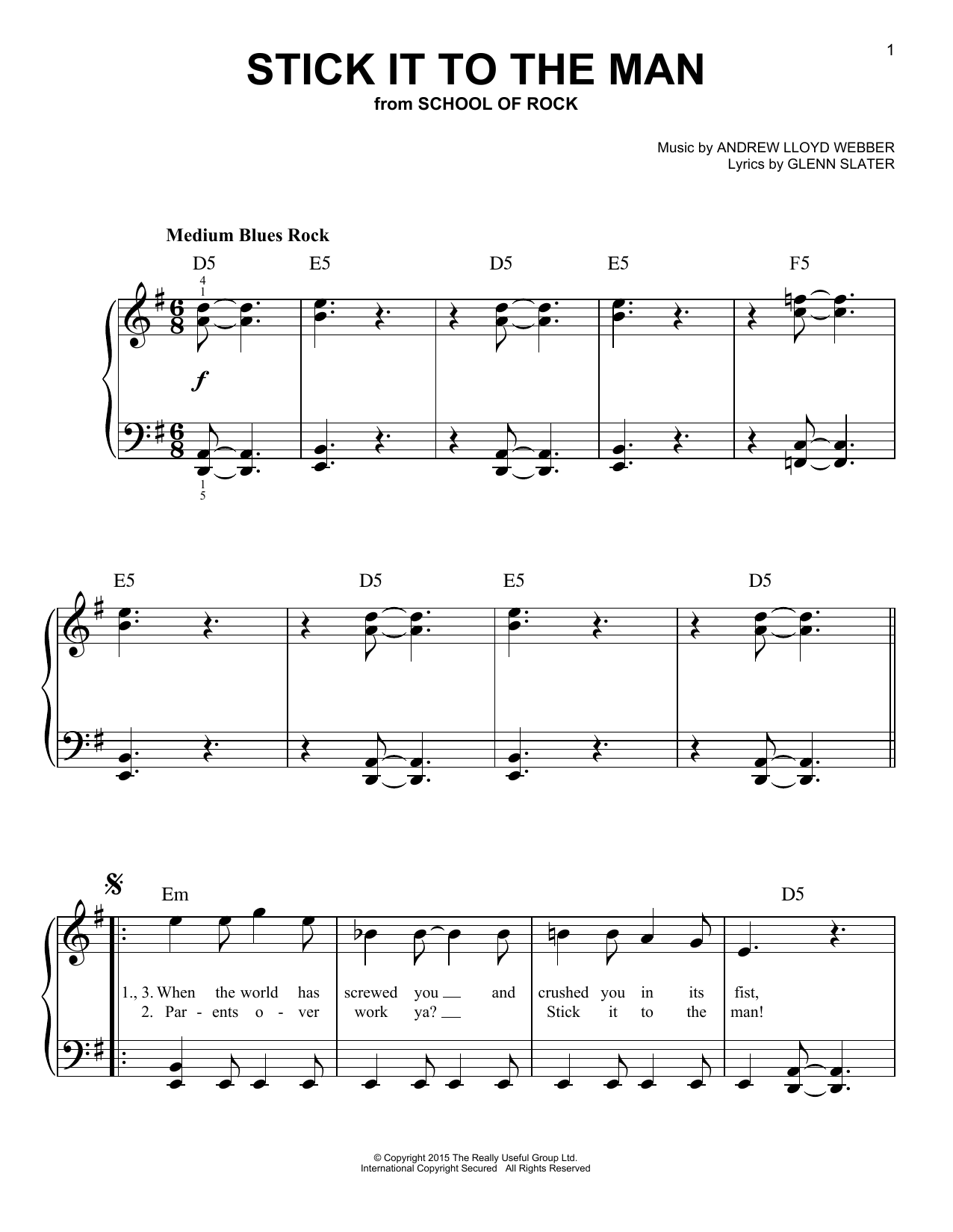 Produktbild zu: Stick It To The Man (from School of Rock: The Musical)