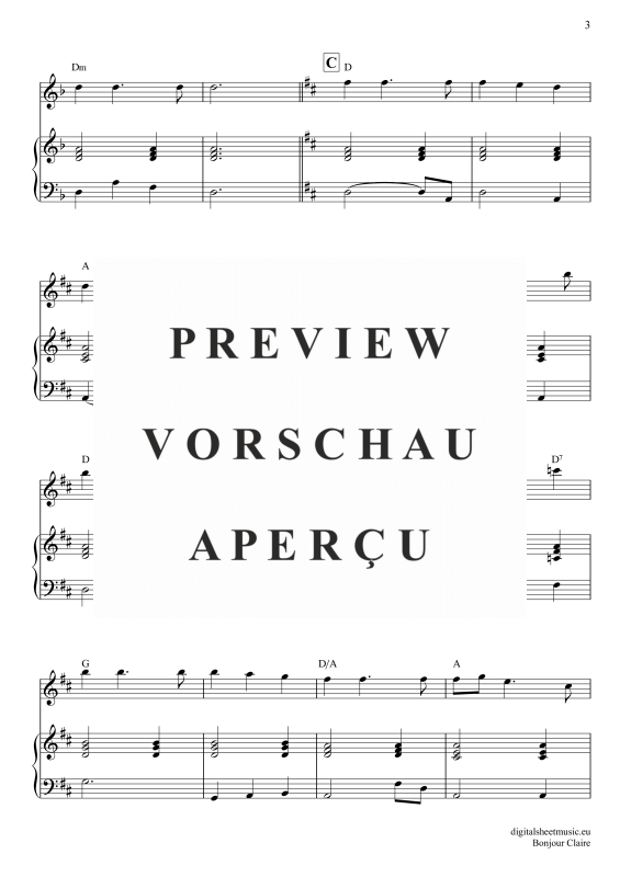 Produktgalerie: Seite 4 von 7 Bonjour Claire, Traditional, Gesang mit Klavierbegleitung