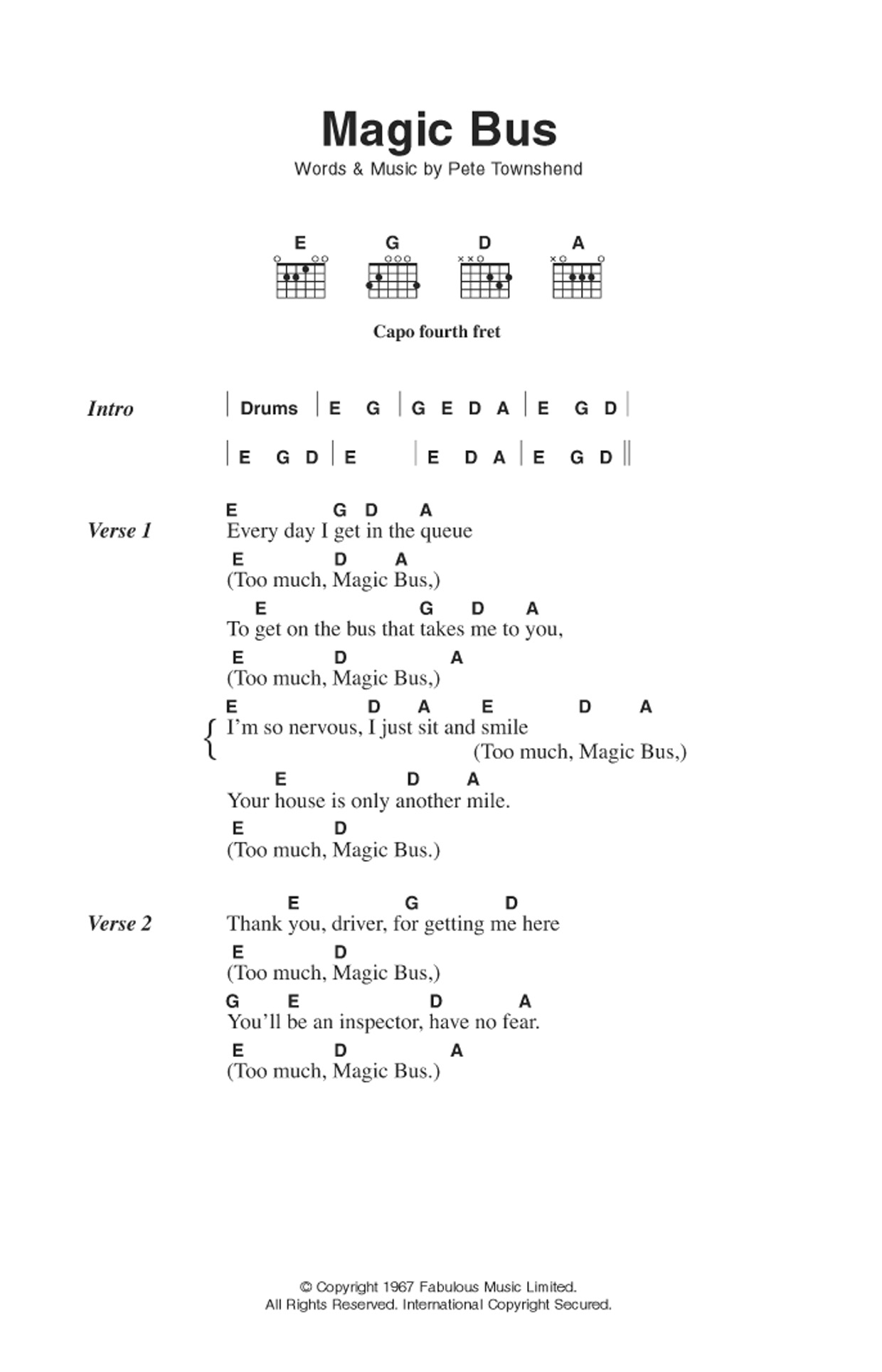 Produktgalerie: Seite 1 von 1 Magic Bus, The Who, Gitarre
