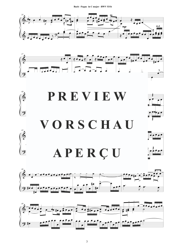 Produktgalerie: Seite 4 von 6 Fuge in C-Dur BWV 531b - Piano Version, , Klavier Solo