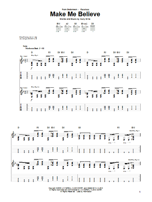 Produktgalerie: Seite 1 von 1 Make Me Believe, Godsmack, Gitarre