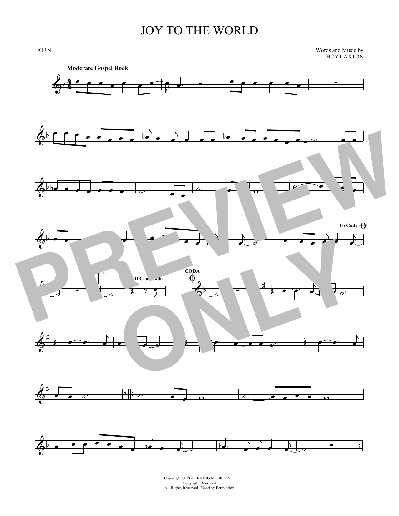 Produktgalerie: Seite 1 von 1 Joy To The World, Three Dog Night, Horn