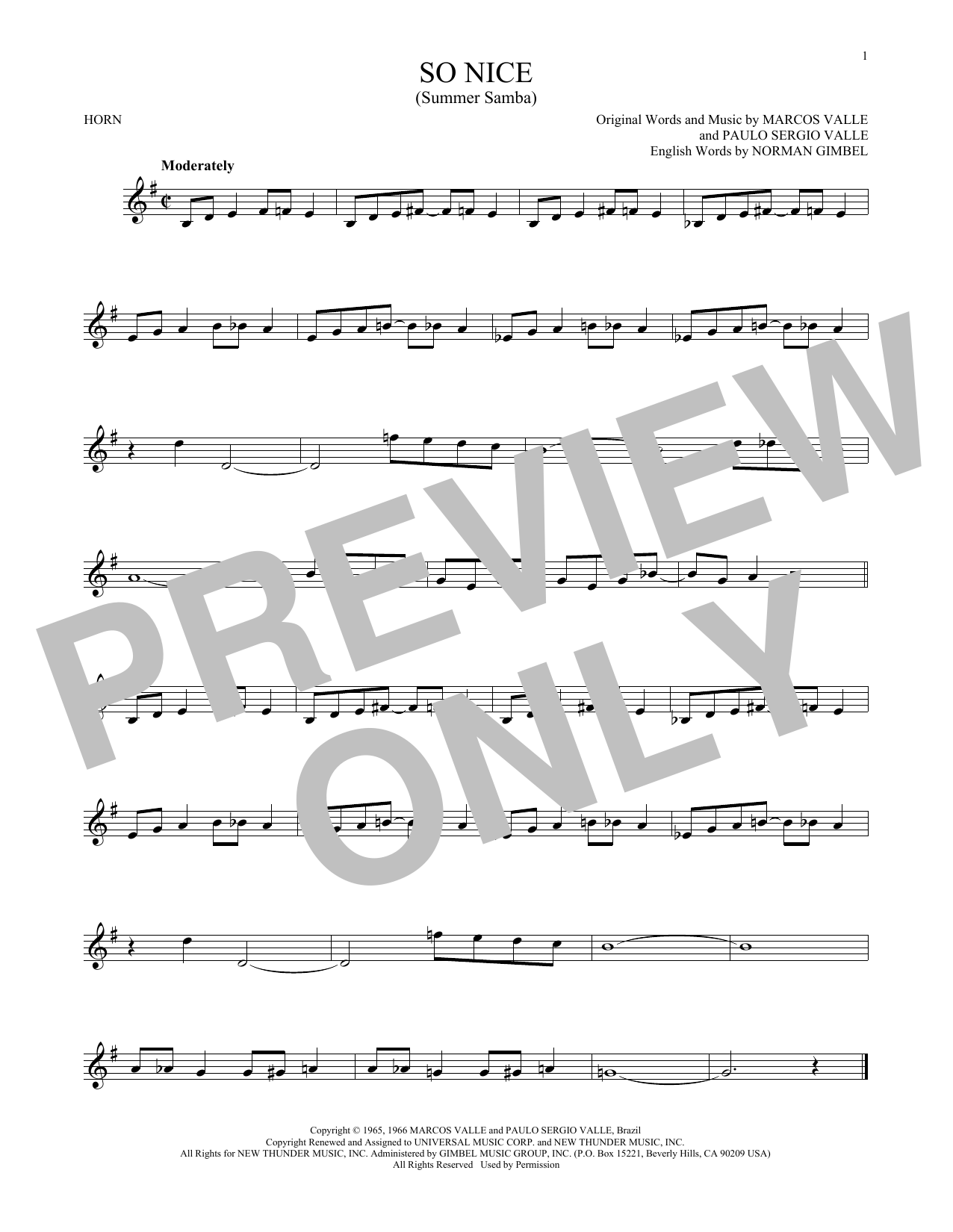 Produktgalerie: Seite 1 von 1 So Nice (Summer Samba), Marcos Valle, Horn