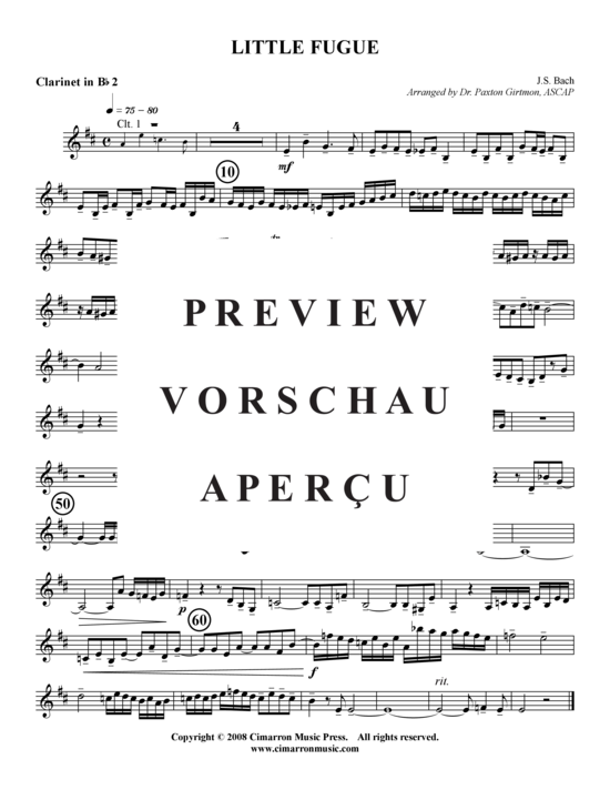 Product gallery: Page 9 of 11 Little Fugue , , (clarinet quartet)